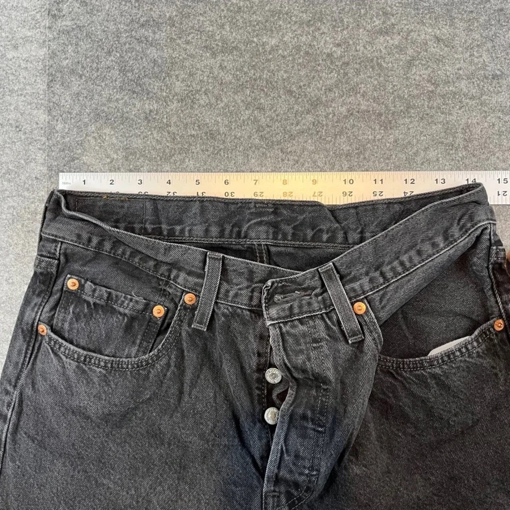 Levi's Mens 501 Original Fit Black Denim Straight Leg Jeans W30 L26 Classic 0358